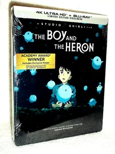 The Boy & the Heron (4K/Blu-ray, 2024, STEELBOOK) oscar win Studio Ghibli anime - Picture 1 of 6