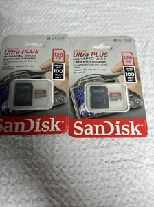 SanDisk Ultra PLUS 128GB microSDXC UHS-I Card with Adapter - 150MB/s SET OF 2 - Picture 1 of 3