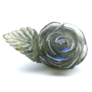 💎 36.86ct Rose Carving Natural Rainbow With Luster Labradorite - Ceylon, Gem - Picture 1 of 8