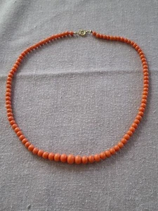 Vintage Kette Koralle orange vergoldeter Verschluss verlaufende Perlen ca. 46 cm - Bild 1 von 14