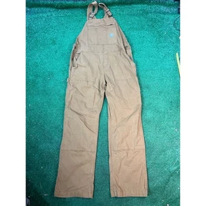 Carhartt Bib Overalls Workwear Carpenter Pants Brown Mens MD Double Knee - Picture 1 of 7