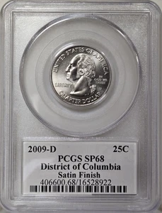 2009-D 25C PCGS SP68 - Clad Satin Finish District of Columbia Quarter - Picture 1 of 2