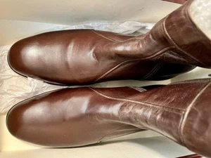 Bruno Magli Italy Men Leather Zip Boots Dark Brown - Picture 1 of 9