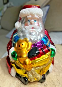 Weihnachtsmann Kerzenhalter Licht Weihnachten Quecksilber Glas 5,75" T - Bild 1 von 8