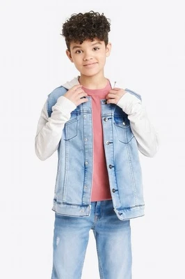 Art Class Boys Denim Jacket Cotton Hoodie Light Wash Blue Size Medium 8 NWT - Image 1 of 4