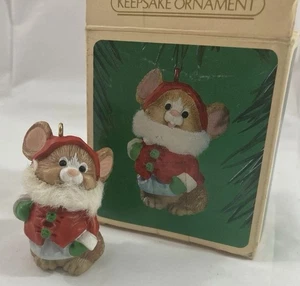 Vintage Hallmark Santa Mouse Christmas Ornament w/Box 1984 - Picture 1 of 4