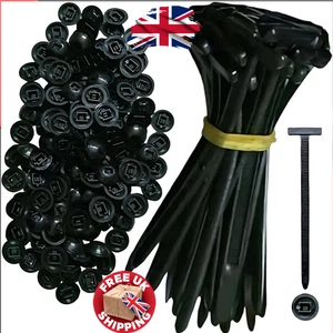 Strapazierfähige Nylon Kabelbinder Schnallen UK - Universal Reißverschluss Krawatte Befestigung Pin Knopf - Bild 1 von 18