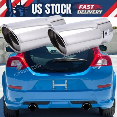 2XExhaust Pipe Tips For 2013 Volvo C30 StainlessSteel Tail Muffler 1.5-2.1" Foto 1 de 4