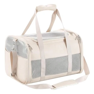 Fashion Leather Dog Carrier, Airline Approved Cat Carrier Soft Sided Pet Bag ... - Picture 1 of 7