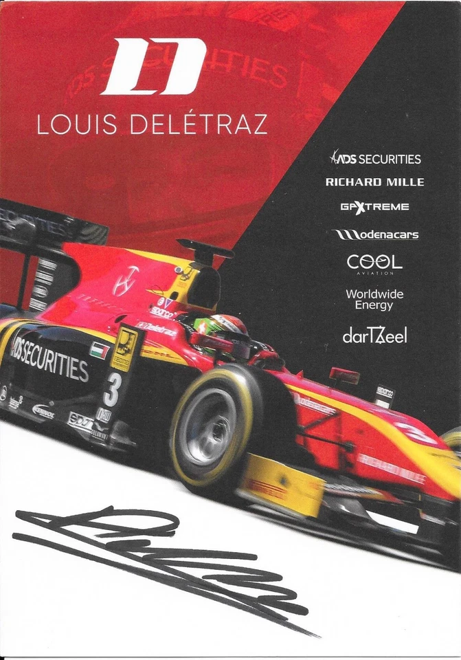 Autogrammkarte "Louis Delétraz" - Formel 2 2017 - Bild 1 von 1