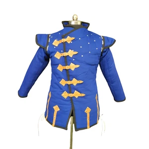 Royal Blue Medieval Gambeson Armor Suit | Thick Padded Quilted Costume | LARP - Picture 1 of 5