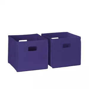 Folding Storage Bins With Handles Dark Purple Cube Storage Organizer For Closet - Picture 1 of 8