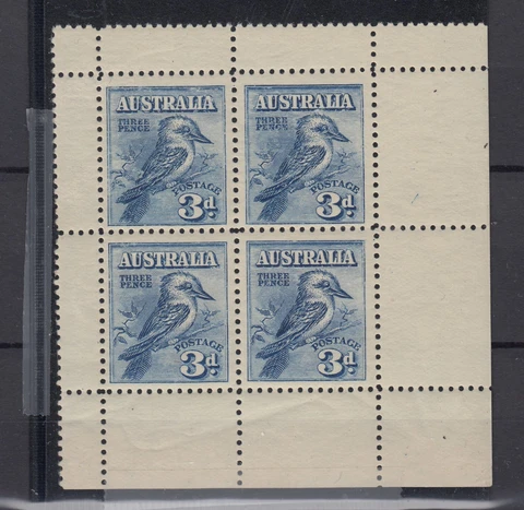 Australia 1928 3d Blue Kookaburra Block Of 4 Mini Sheet SG106a MNH BP2776 Cover