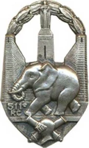 511° Régiment de Chars de Combat, éléphant, épingle à broche (A.Bertrand) (A66) - Picture 1 of 2