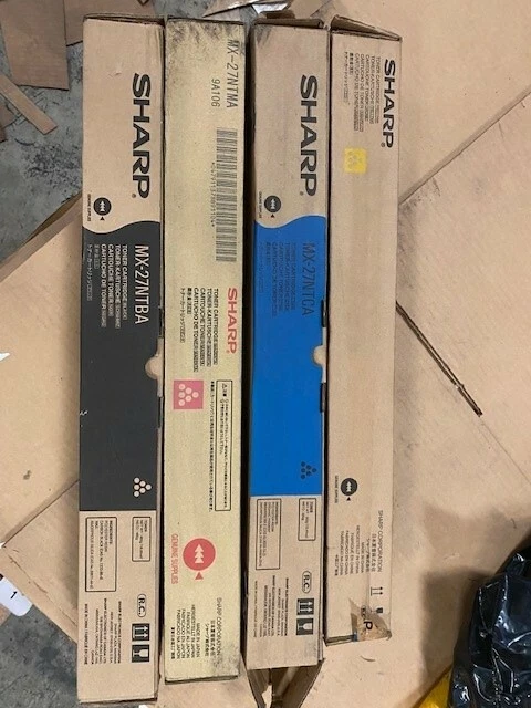 Genuine Set of 4 Sharp MX27NTCA MX27NTMA MX27NTYA MX27NTBA CMYK Toners BNIB - Image 1 of 1