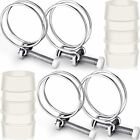 4 Pieces Double Wire Hose Clips Adjustable Stainless Steel Hose Clamps with 2 32