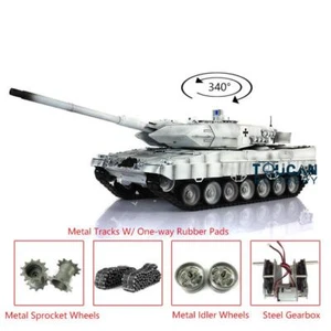 Henglong Leopard2A6 RC Tank 3889 1/16 7.0 Snow Upgrade Metal Track Rubbers bb IR - Picture 1 of 5