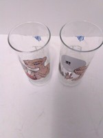 2 Vintage 1982 E.T. Pizza Hut Glasses "Phone Home" & "I'll Be Right Here"