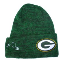 Aaron Rodgers #12 Facsimile Autograph Green Bay Packers Knit Beanie Hat Cap