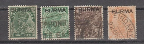 BURMA - INDIA OCCUPATION EIGHT USED ISSUES - 1937 Cover