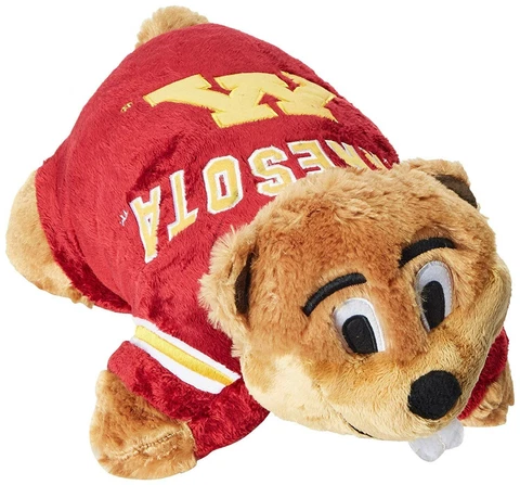 Minnesota Golden Gophers NCAA Goldy Gopher Mascot Pillow Pet Collectible 18" Cover