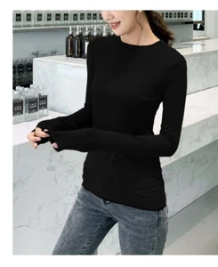 Nabtos Women Long Sleeve Lightweight T- Shirt Undershirt Active Workout Yoga Top - Picture 1 of 15
