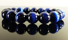 TIGERS EYE Blue Bracelet Therapeutic Gemstone, 6mm 8mm 10mm 12mm