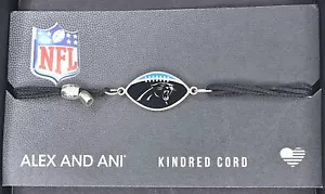 NEW Alex and Ani Carolina Panthers Kindred Pull Cord Sterling Silver Bracelet - Picture 1 of 2