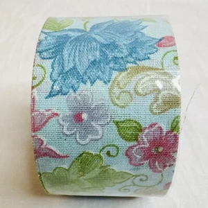 Vintage blau "Flower Power" Floral Neuheit STOFFBAND 1 3/8" breit ~ 6 Yards Neu aus altem Lagerbestand - Bild 1 von 4