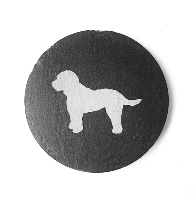 Juego De Posavasos De Pizarra Grabados Para Café De Perro Cockapoo - Imagen 1 de 2
