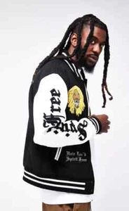 Locafella Loc University Letterman Black Varsity Jacket Men's Coat size XL ~ NEW - Picture 1 of 4