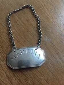 ANTIQUE SOLID STERLING SILVER MADEIRA LABEL - LONDON  - Picture 1 of 6