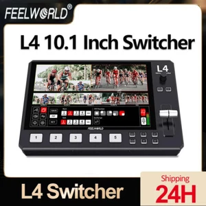 US Feelworld L4 10.1"Touch Screen Video Mixer Switcher 5-Channel Camera SDI HDMI - Picture 1 of 10