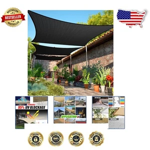 7' x 22' Black UV Resistant Shade Sail - Custom Size, Heavy Duty Outdoor Canopy - Picture 1 of 9