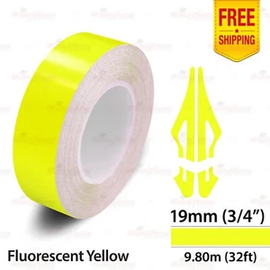 3/4" 19mm PinStriping Stripe Tape Styling Decal Vinyl Sticker FLUORESCENT YELLOW - Picture 1 of 12