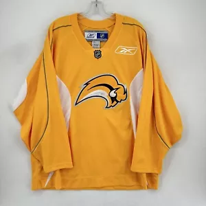 Buffalo Sabres Slug Logo Reebok NHL Jersey Size Large Yellow Hockey - Picture 1 of 9