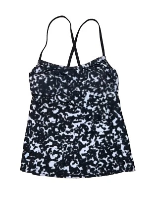 Camiseta sin mangas para correr Nike Dry Miler acolchada espalda deportiva negra blanca estampada talla S Foto 1 de 4