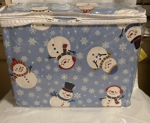 Christmas Snowman Bed Tite Queen Sheet Set Fitted , FLAT & 2 PILLOW CASES NEW - Picture 1 of 2