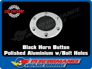 6 BOLT STEERING WHEEL HORN BUTTON w/BOLT HOLES POLISHED ALUMINIUM - Bild 1 von 5