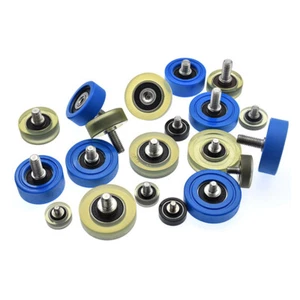 PU Polyurethane Pulley M4-M10Male Threaded Screw Bearing Guide Wheel Flat Roller - Picture 1 of 74