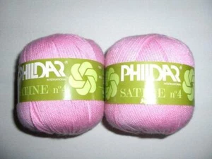 PHILDAR " SATINE No 4" LOT OF 3BALLS PINK super- soft 50% cotton-50% acrylic - Picture 1 of 1