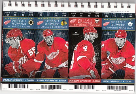 2013-14 DETROIT RED WINGS SEASON TICKET STUB PICK YOUR GAME DROPBOX DATSYUK Cover