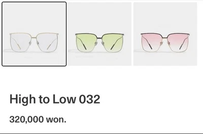 Óculos de sol GENTLE MONSTER alto a baixo 032 armação de metal cinza verde rosa - Imagem 1 de 4