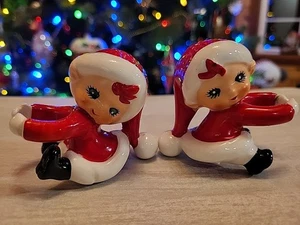 Lefton Pixie Candle Huggers Signed Geo. Lefton - Picture 1 of 12