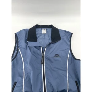 Brooks Airplex Vest Men's Medium Blue Sleeveless Full Zip Lightweight Running - Picture 1 of 9
