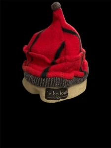 Ekologic Upcycled Cashmere Onion Hat Red Light Green - Picture 1 of 2