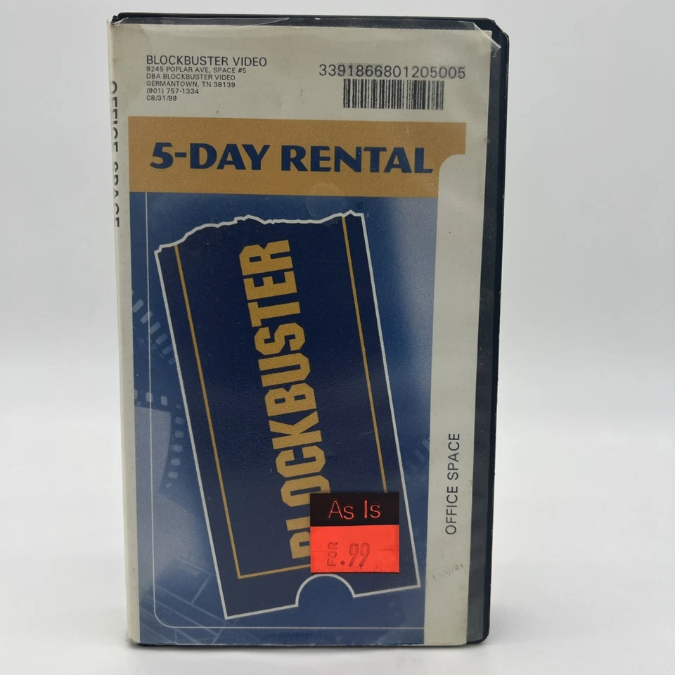 Blockbuster Video Office Space VHS Clamshell Rental Case Movie Rare HTF Vintage Foto 1 de 4