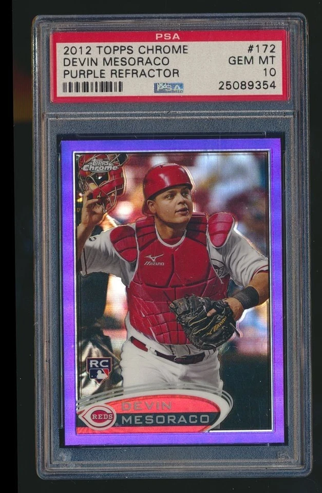 2012 TOPPS CHROME PURPLE ROOKIE PSA 10 DEVIN MESORACO REDS - Image 1 of 1