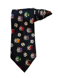 Silk Soccer Tie International Flags Countries FIFA Football Futebol Unicef - Picture 1 of 8