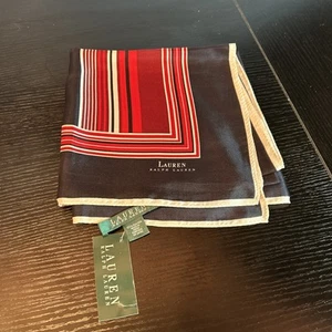 Ralph Lauren Red, White and Blue Scarf 100% Silk w/ tag - Picture 1 of 5